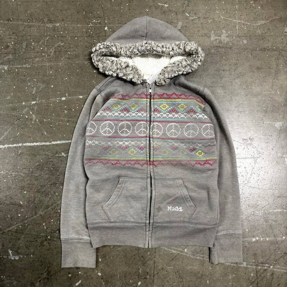 Mudd Fur Hoodie Women's Size XS Y2K Vintage Indie Fairy Hollister Abercrombie